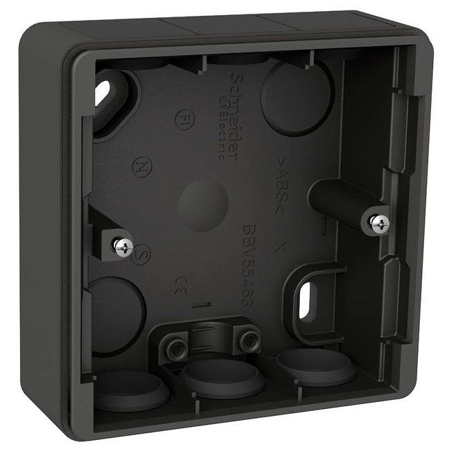 Pintakojerasia 1-osainen IP44 22 mm antrasiitti Exxact