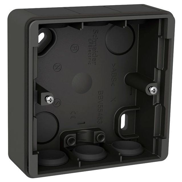 Pintakehys 1-Pintakojerasia IP44 22 mm antrasiitti Exxact 2418014