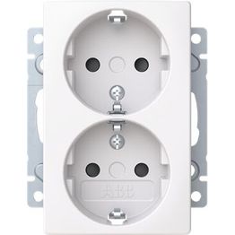 Pistorasia Abb Saga, 2-osainen, uppoasennus, 16A, IP21, UKJ, HL, valkoinen, 50kpl