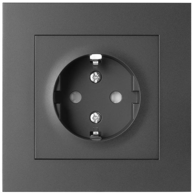 Pistorasia ELKO Plus 1-osainen/16A/IP20 UPJ musta