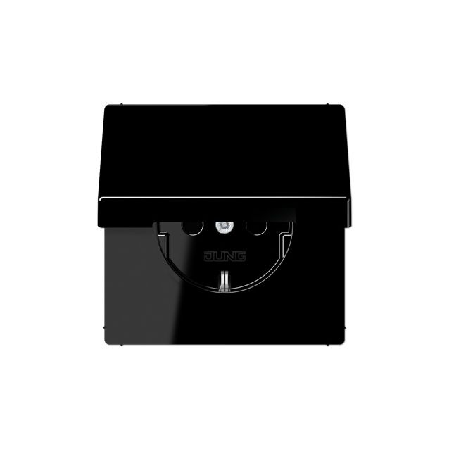 Pistorasia Ensto Intro - 1S/16A/IP21 UKJ 0X musta läppäkannella