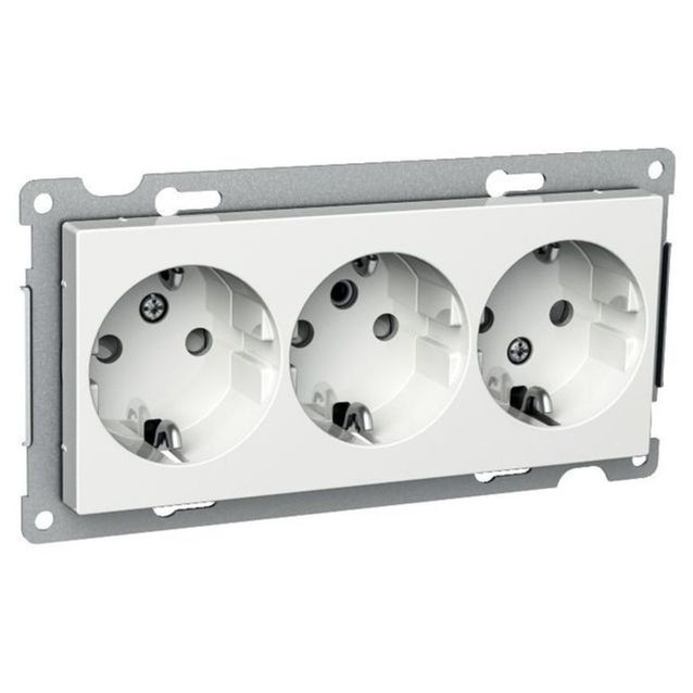 Pistorasia 3S/16A/250V/IP20 UKR 2X valkoinen Exxact 2530181