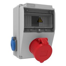 Pistorasiakotelo Bemis, 2x16A schuko + 32A voimapistorasia