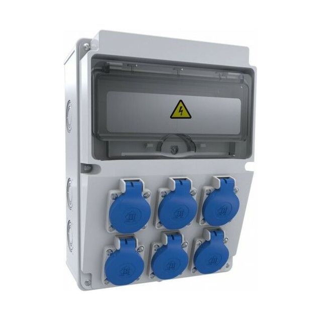 Pistorasiakotelo Bemis, 6x16A schuko