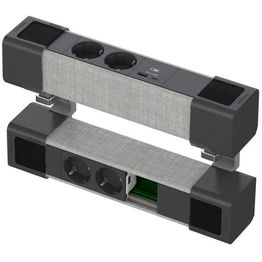 Pistorasiayksikkö Schneider Electric Unica System+ pöytäyksikkö 2 x Schuko + USB A ja C + RJ harmaa