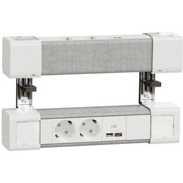 Pistorasiayksikkö Schneider Electric Unica System+ pöytäyksikkö 2 x Schuko + USB A ja C valkoinen