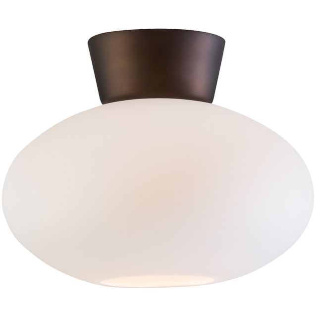 Plafondi Belid Bullo, IP21, Ø27 cm, oksidi/lasi