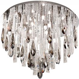 Plafondi Calaonda G9 8x33W Ø 58 cm kromi kristalli