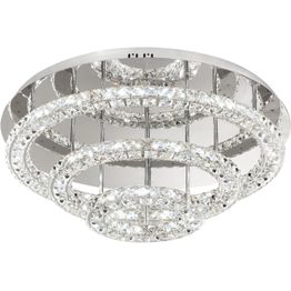 LED-plafondi Toneria Ø 750x300 mm kromi kristalli