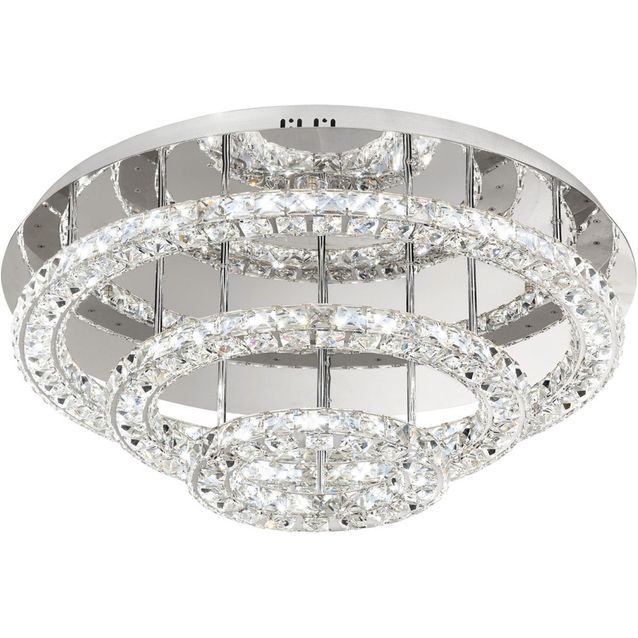 LED-plafondi Toneria Ø 750x300 mm kromi kristalli