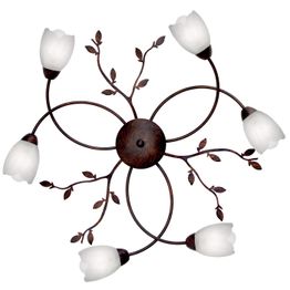 Plafondi Sessak Cecilia K6710-6R  Ø 70 cm metalli antiikkiruskea