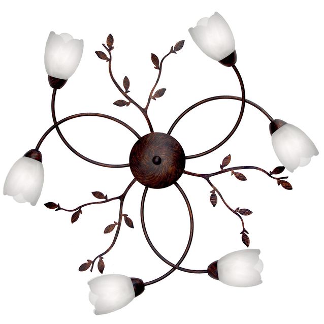 Plafondi Sessak Cecilia K6710-6R  Ø 70 cm metalli antiikkiruskea