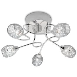 Plafondi Sessak Firmino K11212-5K  Ø 42 cm metalli/lasi kromi