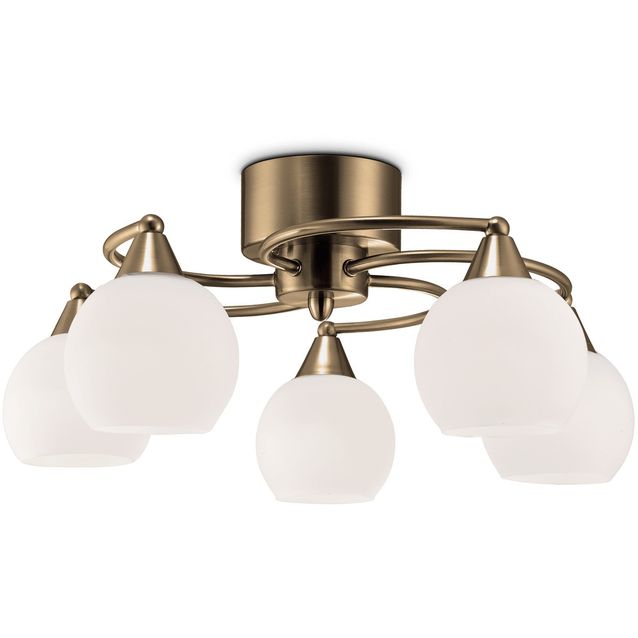 Plafondi Sessak Iris 5-osainen K11010-5A  Ø 50 cm metalli antiikkimessinki