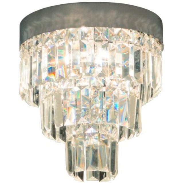 Plafondi Aneta Belissa IP44 Ø 250x250 mm kromi, kirkas lasi