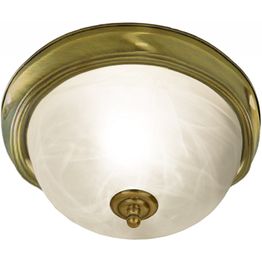 Plafondi Aneta Lighting Napoli IP44 Ø 275x140 mm antiikkimessinki, valkoinen