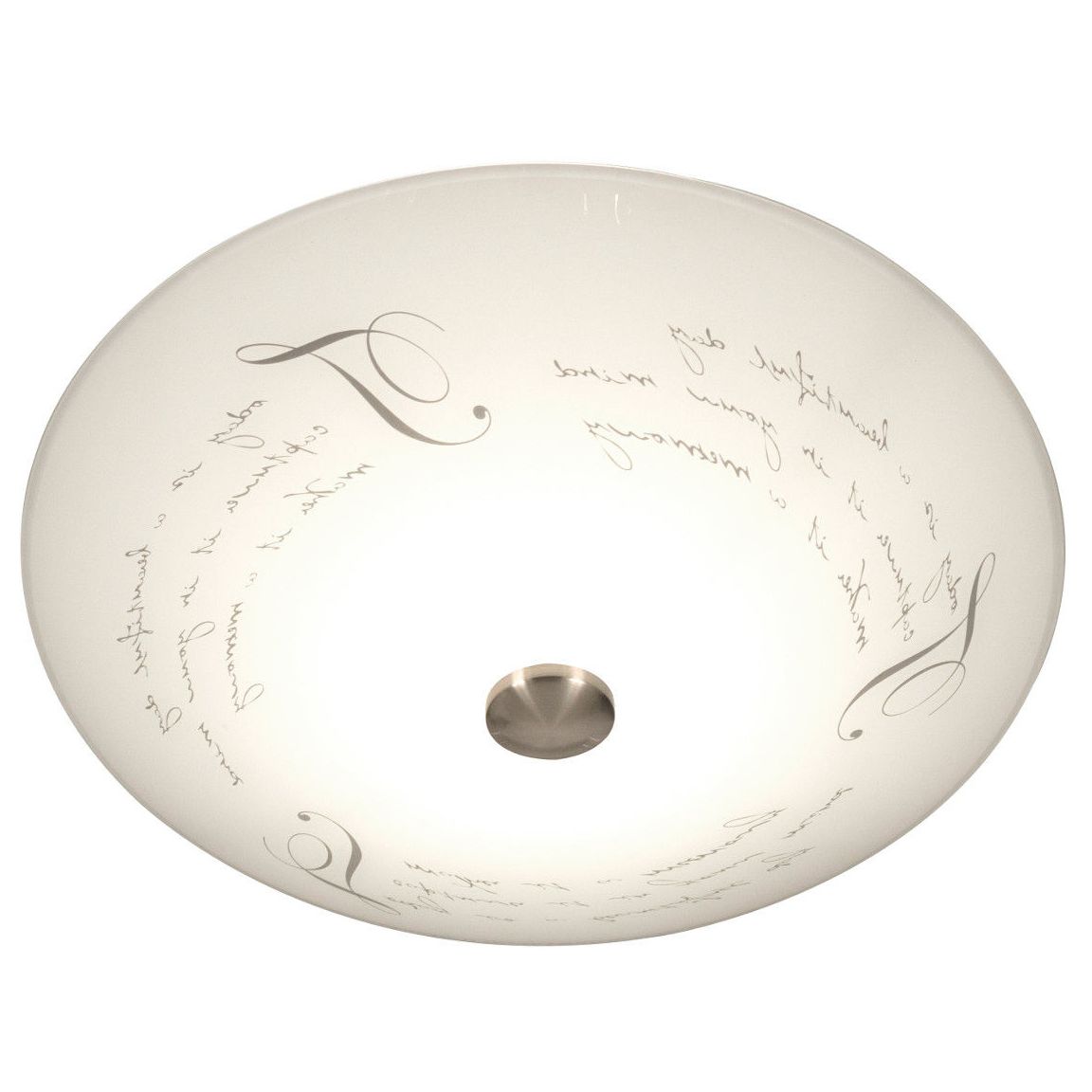 Plafondi Aneta Lighting Skrift Ø 340x140 mm satiinilasi, teräs