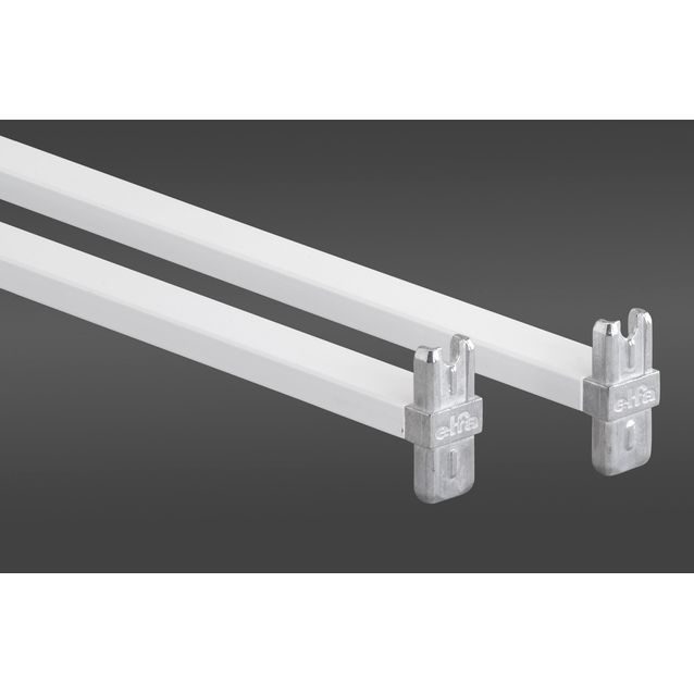 Poikkituki 35+ on lisäpakkaus, jonka valkoisilla poikkituilla voit pinota telineitä tukevasti päällekkäin