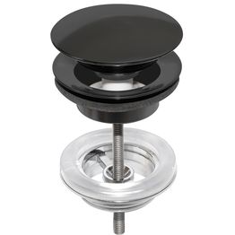 Pohjaventtiili Gustavsberg, pop-up, ylivuotosuojalla, musta