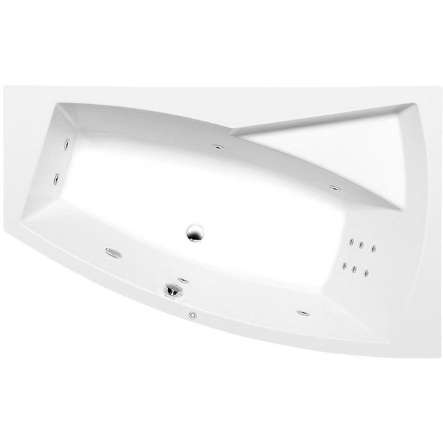 Poreamme Interia Evia R Hydro 1600x1000x470 mm oikea 230 l valkoinen