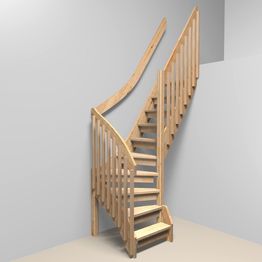 Porras Lappiporras L2 kaiteilla korkeus 2500 mm