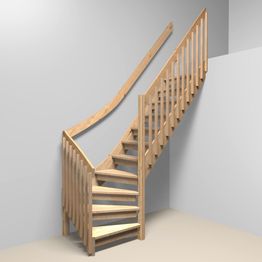 Porras Lappiporras L3 kaiteilla korkeus 2800 mm