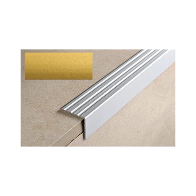 Porraskulmalista Progress Profiles Prowalk, 2,7m, 25mm, 20mm, liimakiinnitettävä, anodisoitu kulta