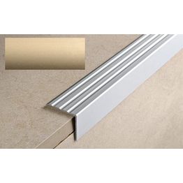 Porraskulmalista Progress Profiles Prowalk 2,7m 25mm 20mm liimakiinnitettävä pronssi