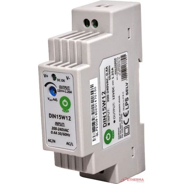 Teholähde POS DIN12, 12VDC IP20, eri tehoja