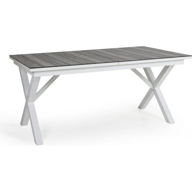 Pöytä Hillmond jatkettava 100x166/226cm valkoinen/harmaa puu