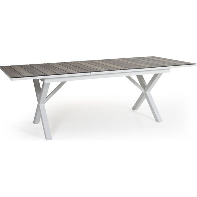Pöytä Hillmond jatkettava 100x166/226cm valkoinen/luonnollinen puu