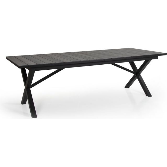 Pöytä Hillmond jatkettava 100x238/297cm musta/harmaa puu