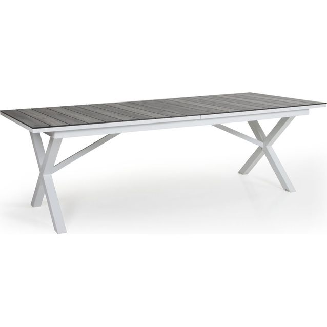 Pöytä Hillmond jatkettava 100x238/297cm valkoinen/harmaa puu