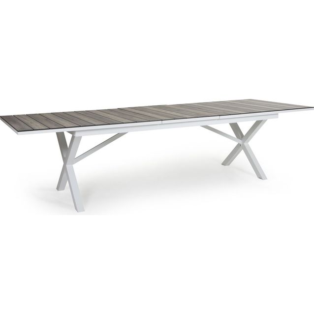 Pöytä Hillmond jatkettava 100x238/297cm valkoinen/luonnollinen puu