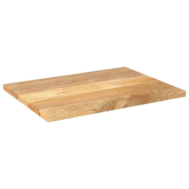 Pöytälevy 80x70x2,5 cm suorakaide karkea täysi mangopuu (71475)