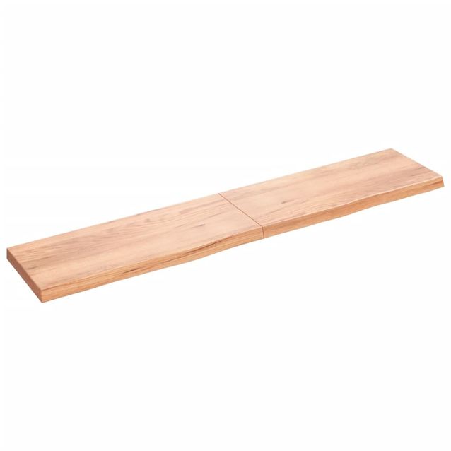 Pöytälevy vaaleanruskea 200x40x(2-6) cm käsitelty täystammi (56396)
