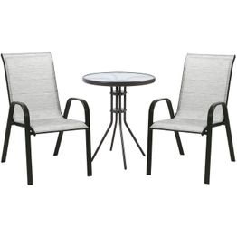 Pöytäryhmä Home4you Dublin pöytä + 2 tuolia hopea ruskea