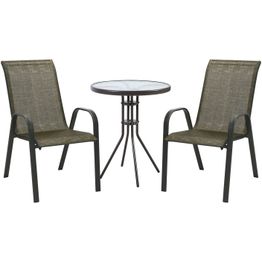 Pöytäryhmä Home4you Dublin pöytä + 2 tuolia kullanruskea