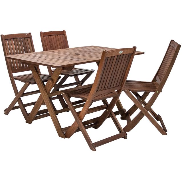 Pöytäryhmä Home4you Modena pöytä + 4 tuolia ruskea