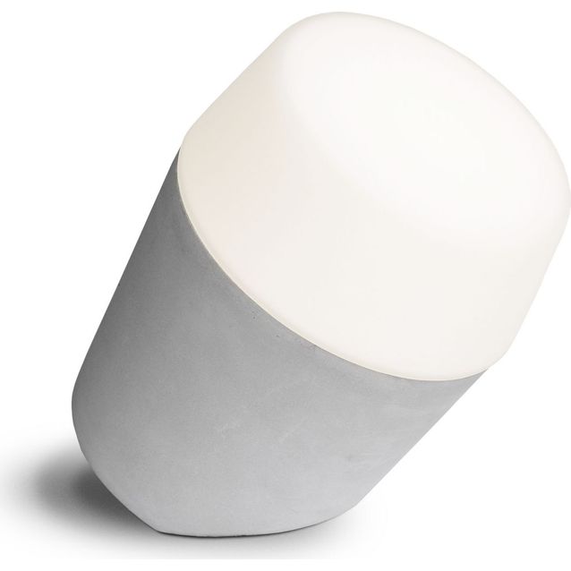 Pöytävalaisin Sessak Louhi betoni/valkoinen