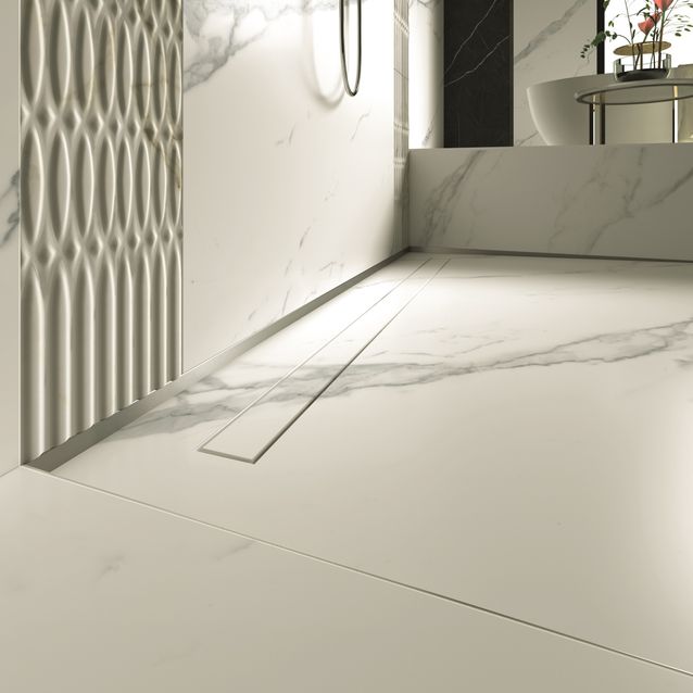 Linjalattiakaivo PP Drain Aqua + Invisible Cover -kansi eri kokoja