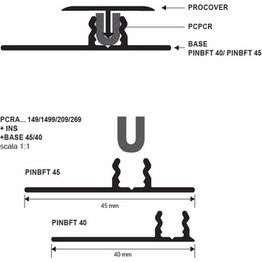 Kiinnitysinsertti t-listalle Progress Profiles Procover 2,7m kumi