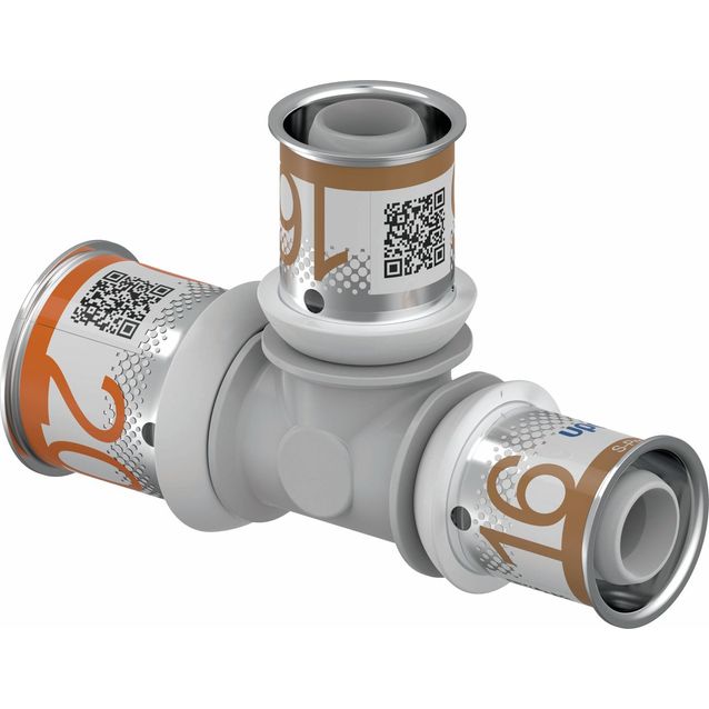 Puristus-T-haara Uponor S-Press Plus, PPSU, 20-16-16mm