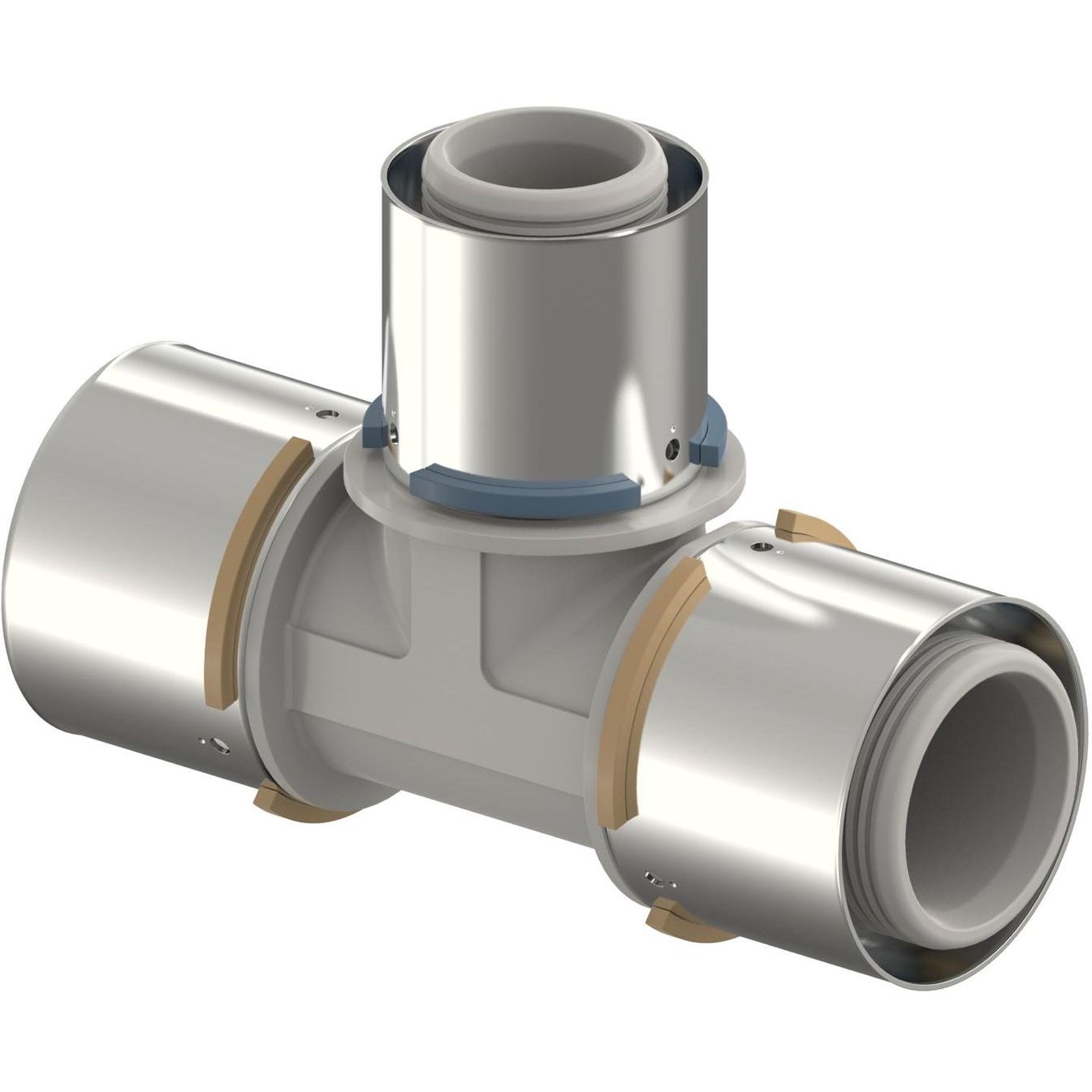 Puristus-T-haara Uponor S-Press PPSU 75-32-75 mm