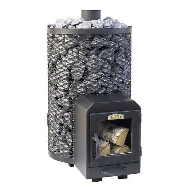 Puukiuas Stoveman Heavy 20R-LS, lasiluukulla, seinän läpi lämmitettävä (15-20m3)