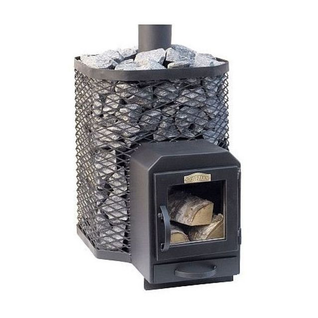 Puukiuas Stoveman Heavy 24-LS, lasiluukulla, seinän läpi lämmitettävä (19-24m3)