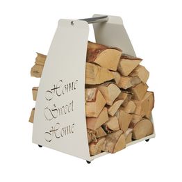 Puunkantoteline PP-Tuote Home Sweet Home valkoinen