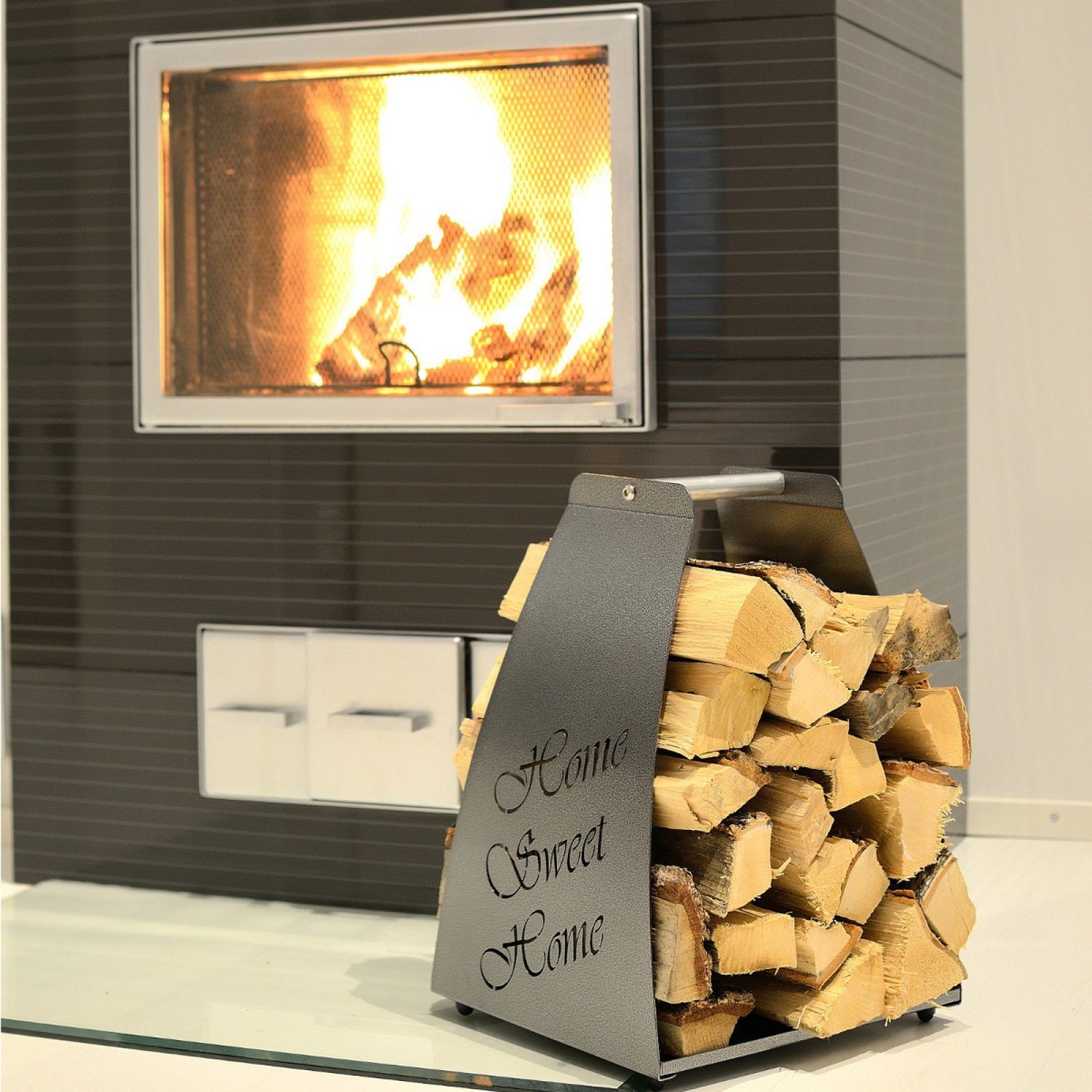 Puunkantoteline PP-Tuote Home Sweet Home antiikkihopea lisäkuva