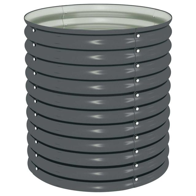 puutarhalaatikko Korotettu 80x80x81 cm galvanoitu teräs harmaa (45525)