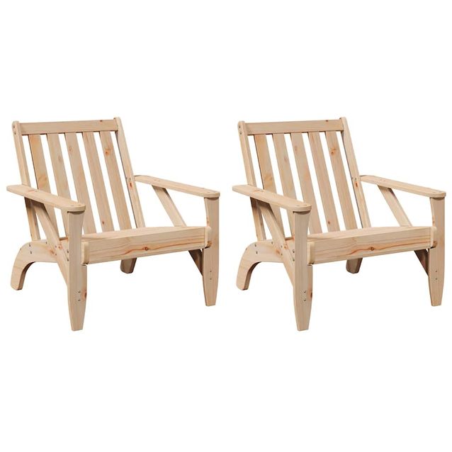 Puutarhan Adirondack-tuolit 2 kpl 75x77x77 cm massiivipuumänty (59332)